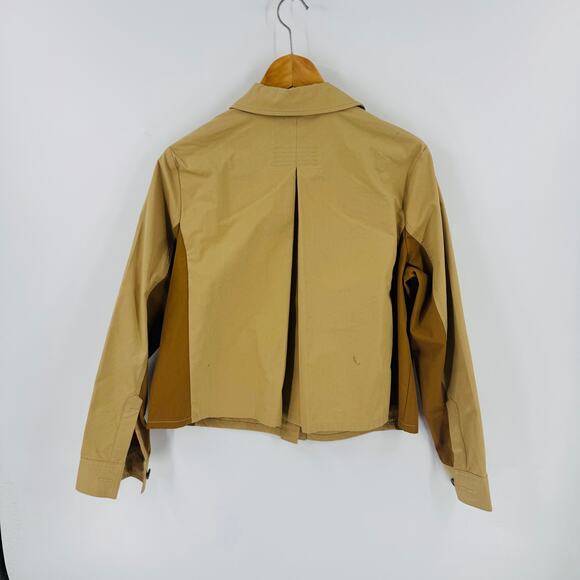 Cabi Mason Jacket Tan Cotton Nylon Utility Blazer Button-Down Pockets Size M - Picture 3 of 6